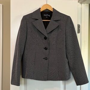 Evan Picone Women’s Black & White Suit Blazer Jacket - Size 8 Petite